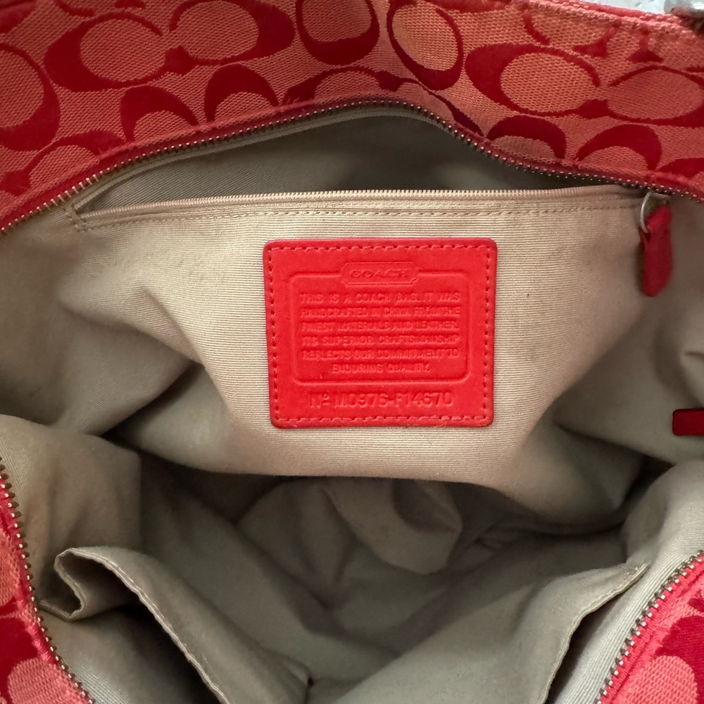 Coach coral tote